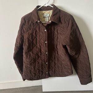 Brown Quilted Button Down Jacket